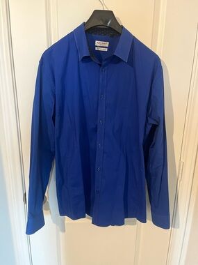 Alex Vando Men's Royal Blue Long-Sleeve Dress Shirt